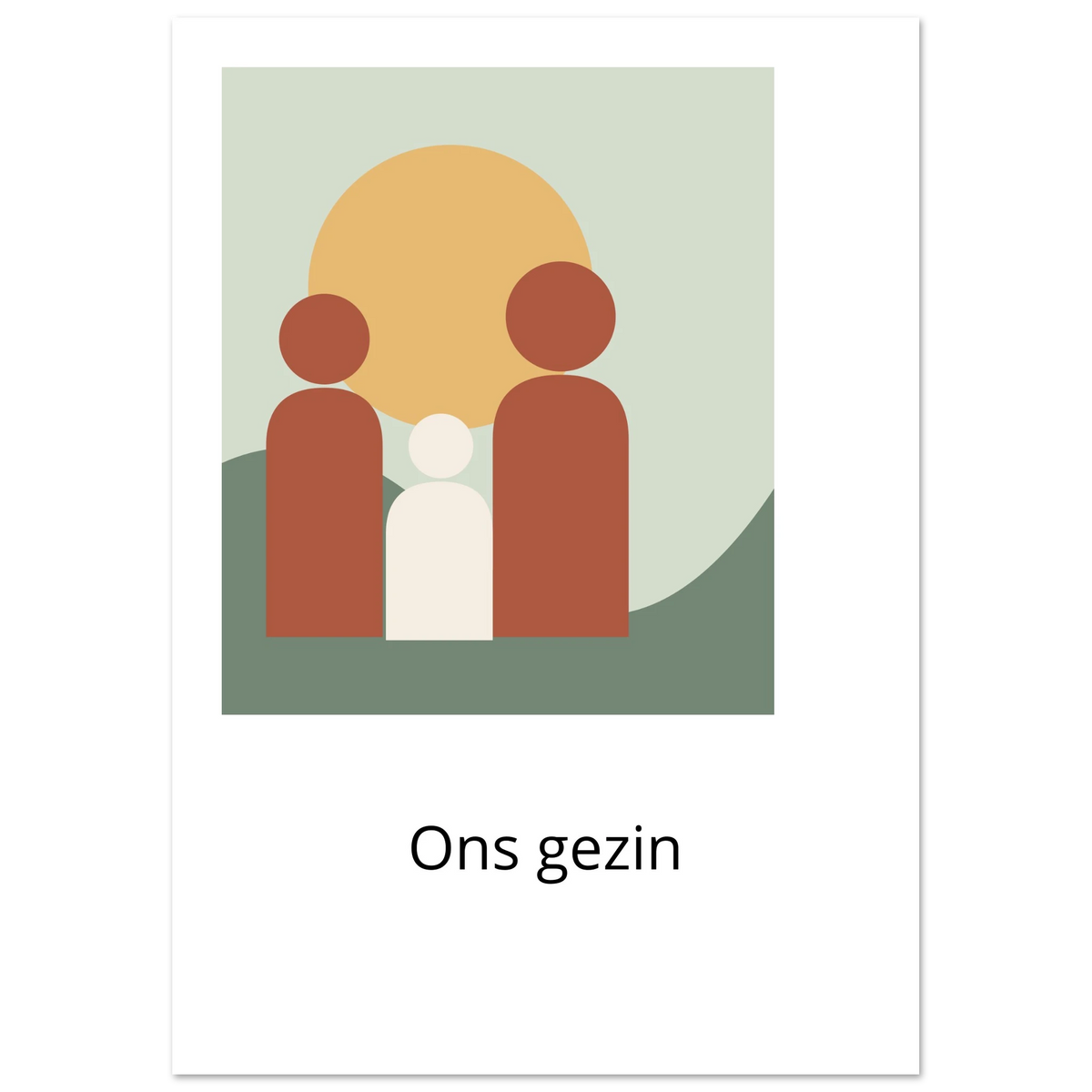 Familieposter Samen met witte rand en de persoonlijke tekst Ons gezin